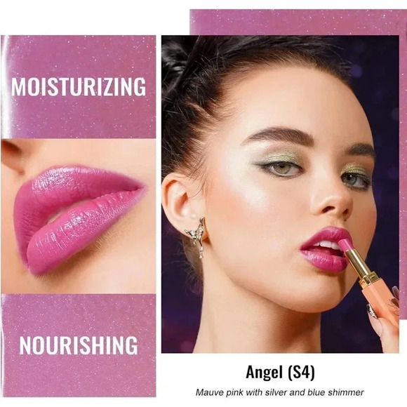 Oulac Mauve Pink Moisture Shine Tinted Lip Balm  Hydrating Lipstick Angel S4 - Picture 2 of 7